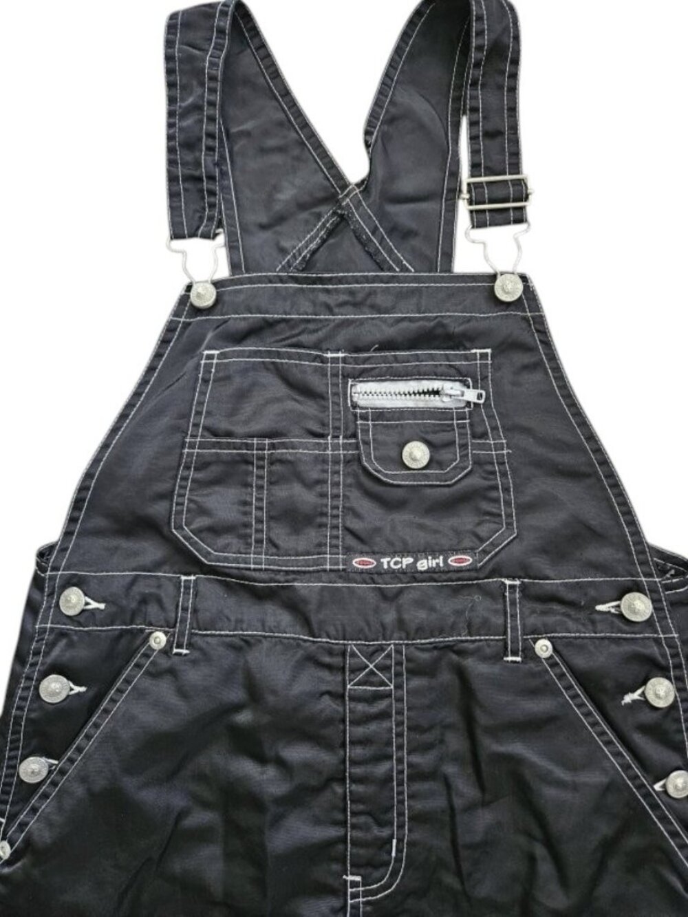 THE CHILDREN'S PLACE GIRL Nylon Dri Fit Black Bib Overall Skirt Jumper Size 8 - Picture 2 of 6